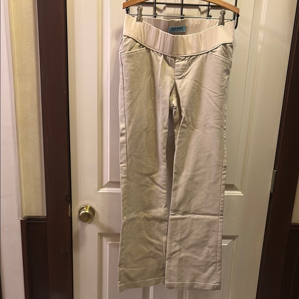 Old Navy Khaki Maternity Pants Sz 6 Reg